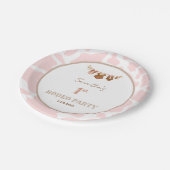 First Rodeo Pink Cowgirl Western Birthday ペーパープレート (アングル)