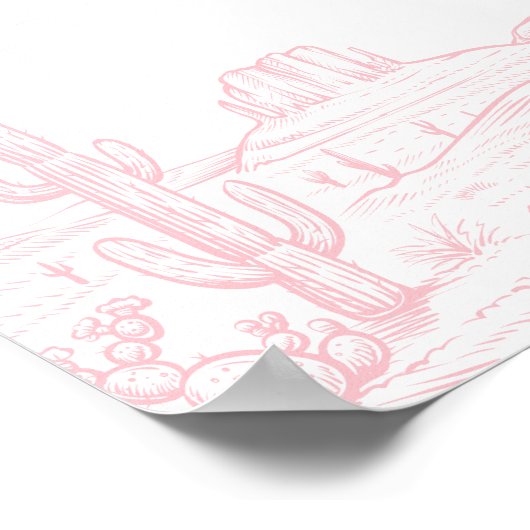 First Rodeo Pink Desert 1st Birthday Welcome ポスター (角)