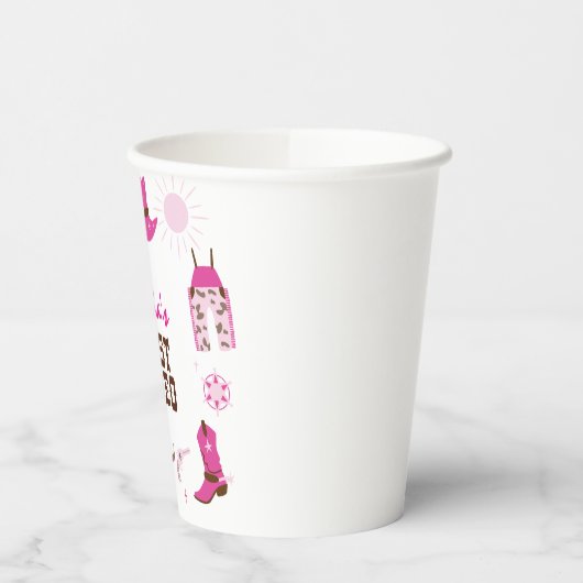 First Rodeo Pink Western Cowboy誕生日 紙コップ (左)