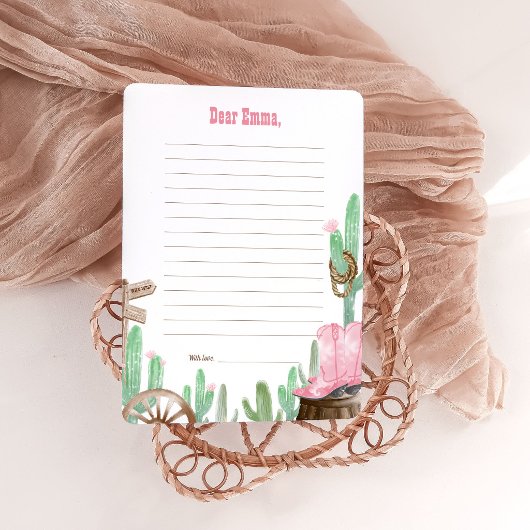 First Rodeo Pink Wild West Time Capsule Cards 招待状