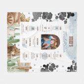 First Rodeo Rustic Wild West Milestone Sign  フリースブランケット (正面(横))