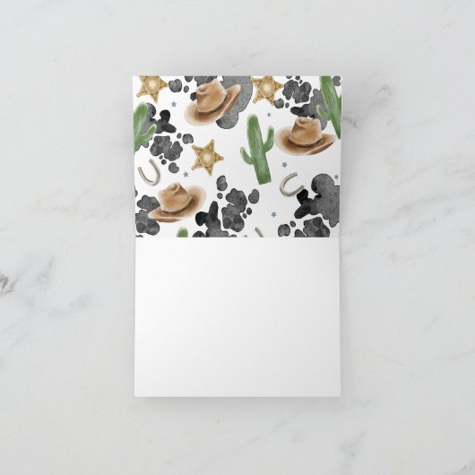 First Rodeo Rustic Wild West Thank You サンキューカード (内部)