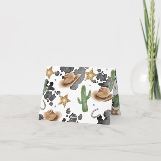 First Rodeo Rustic Wild West Thank You サンキューカード (裏面)