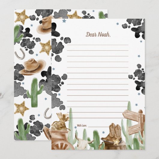 First Rodeo Rustic Wild West Time Capsule Cards 招待状 (正面/裏面)