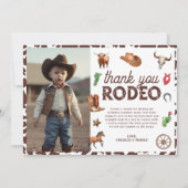 First Rodeo Westernの最初の誕生日の写真 サンキューカード (正面)