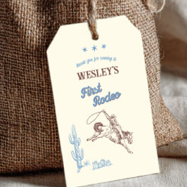 First Rodeo Western 1st Birthday Thank You ギフトタグ