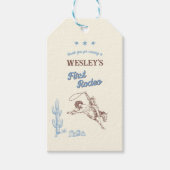 First Rodeo Western 1st Birthday Thank You ギフトタグ (正面)