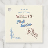 First Rodeo Western 1st Birthday Thank You フェイバータグ (正面)