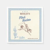 First Rodeo Western Boy 1st Birthday Paper Napkin スタンダードカクテルナプキン (正面)