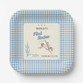 First Rodeo Western Cowboy 1st Birthday  ペーパープレート (正面)