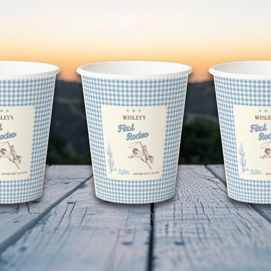 First Rodeo Western Cowboy 1st Birthday Party 紙コップ