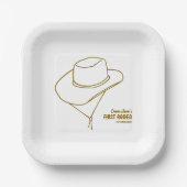 First Rodeo Western Cowgirl 1st Birthday ペーパープレート (正面)