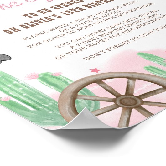 First Rodeo Wild West Boho Time Capsule Sign ポスター (角)