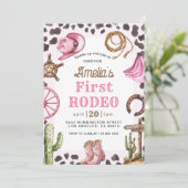 First Rodeo Wild West Cowgirl Birthday 招待状 (スタンド正面)