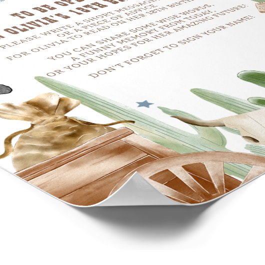 First Rodeo Wild West Rustic Time Capsule Sign ポスター (角)