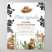 First Rodeo Wild West Rustic Time Capsule Sign ポスター (正面)