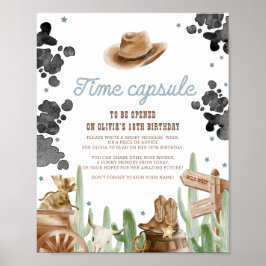 First Rodeo Wild West Rustic Time Capsule Sign ポスター