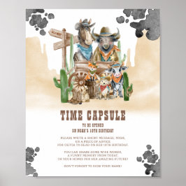 First Rodeo Wild West Time Capsule Sign ポスター