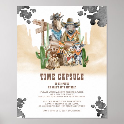 First Rodeo Wild West Time Capsule Sign ポスター (正面)