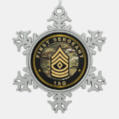First Sergeant 1SG スノーフレークピューターオーナメント (正面)