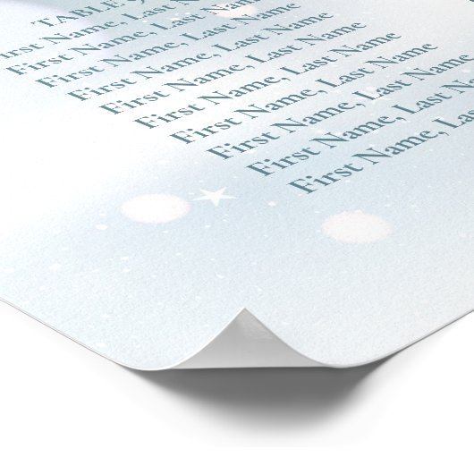 First Snowflakes Wedding Seating Chart ポスター (角)