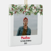 First Sober Christmas ミニマル Photo セラミックオーナメント (右)