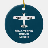 First Solo Airplane & Photo Aviation Personalized セラミックオーナメント (正面)