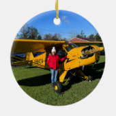First Solo Airplane & Photo Aviation Personalized セラミックオーナメント (裏面)