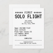 First Solo Flight Congratulations Flat Card (正面/裏面)