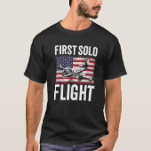 First Solo Flight Plane Aircraft Pilot Flight   Tシャツ (正面)