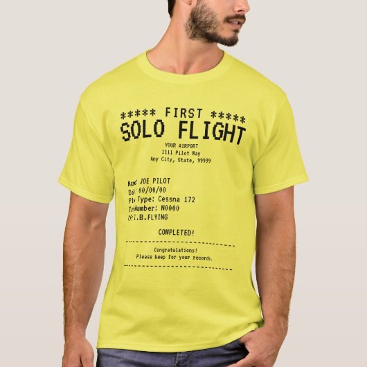 First Solo Flight T-Shirt Tシャツ (正面)