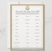 First Space Birthday Describe One year Old Game   シーズンカード (正面)