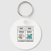 First Speech Then Beach Funny Speech Therapy Summe キーホルダー (正面)