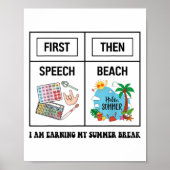 First Speech Then Beach Funny Speech Therapy Summe ポスター (正面)