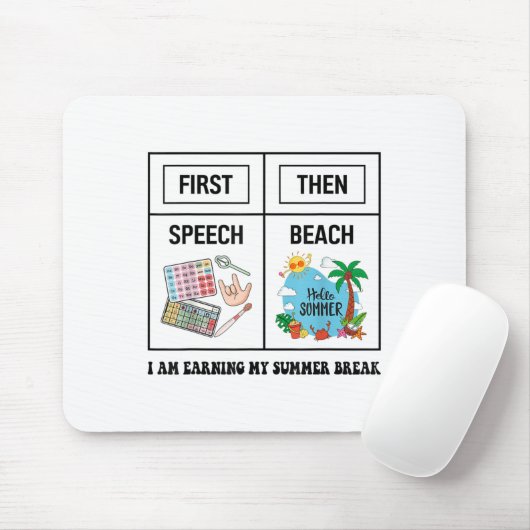 First Speech Then Beach Funny Speech Therapy Summe マウスパッド (マウス)