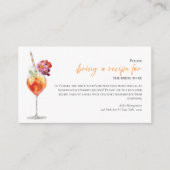 First Spritzブライダルシャワーレシピリクエストカード エンクロージャーカード (正面)