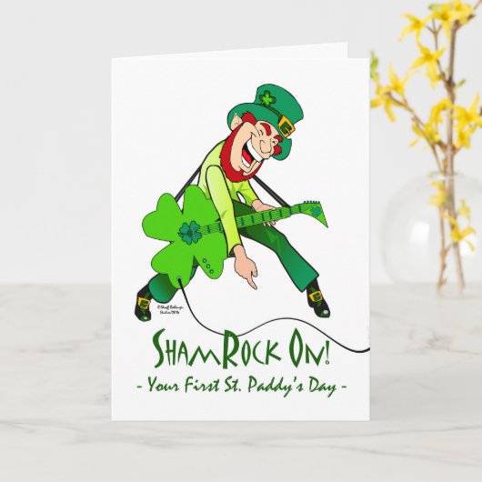 First St. Patrick's Day, Rock Star Leprechaun カード (黄色い花)