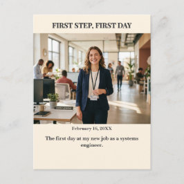 First Step First Day Custom Photo Postcard ポストカード