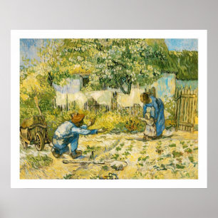 First Steps by Vincent van Gogh 1890 ポスター