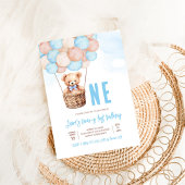 First Teddy Bear Boy Boho 1st誕生日 招待状