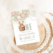 First Teddy Bear Boy Boho 1st誕生日 招待状