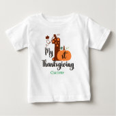 First Thanksgiving名前を白に追加 ベビーTシャツ (正面)