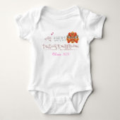 First Thanksgiving ASL sign language Add Name ベビーボディスーツ (正面)
