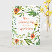 First Thanksgiving in Your New Homeリース カード (黄色い花)