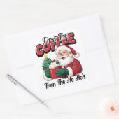 First The Coffee Then Ho Ho's Santa スクエアシール (封筒)