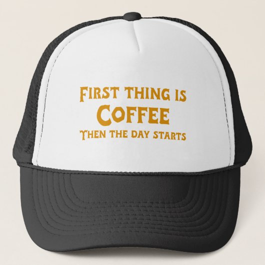 First Thing is Coffee (in Yellow) キャップ (正面)