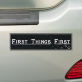 First Things First 回復 AA バンパーステッカー (車上)
