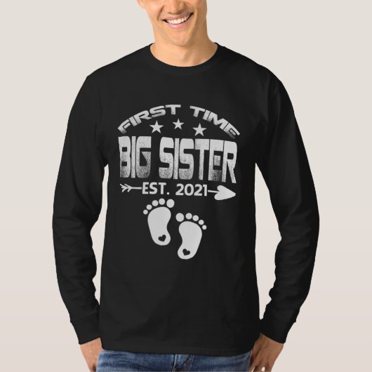 First Time Big Sister 2021 New Mommy to be  Baby Tシャツ (正面)