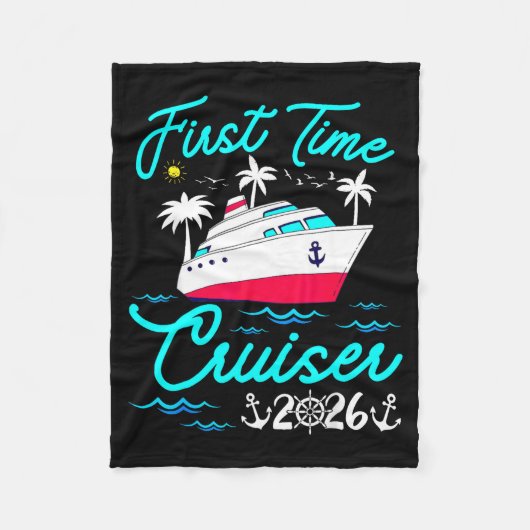 First Time Cruiser 2026 1st Cruise Vacation Family フリースブランケット (正面)