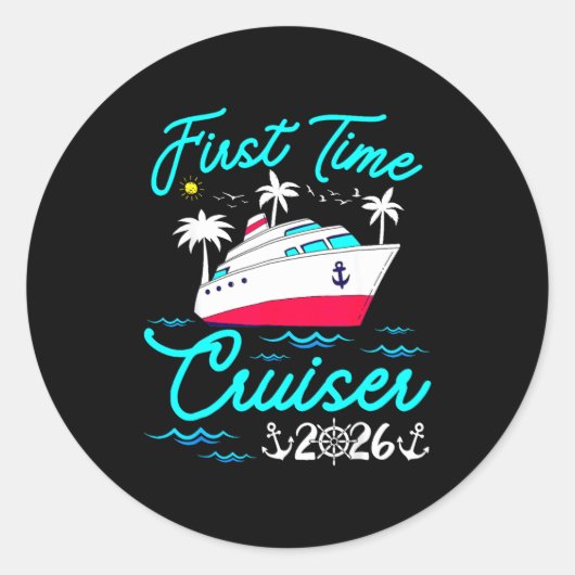First Time Cruiser 2026 1st Cruise Vacation Family ラウンドシール (正面)